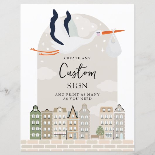 Stork Boho Babydusche Eigenmarke (Vorderseite)