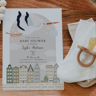 Stork Boho Babydusche Sonderauslieferung Sprinkle Einladung