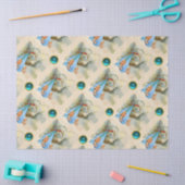 STORK BOY BABY SHOWER BLAUE GEMSTONES SEIDENPAPIER (Basteln)