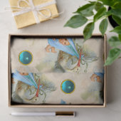 STORK BOY BABY SHOWER BLAUE GEMSTONES SEIDENPAPIER (Geschenk)