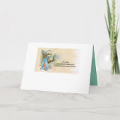 STORK BOY BABY SHOWER BLUE GEM MONOGRAM EINLADUNG (Rückseite)