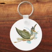 STORK BOY BABY SHOWER Blue White Schlüsselanhänger (Vorderseite)