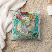 STORK BOY BABY SHOWY Floral Monogram Keepake Kissen (Decke)