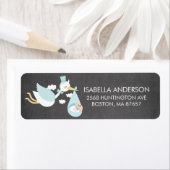 Stork Boys Baby Showadresse Etikett (Insitu)