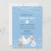 Stork Boys Baby Shower Einladungen (Vorderseite)