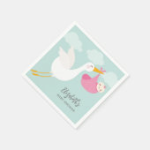 Stork Bundle Girl Babydusche Serviette (Ecke)