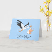 Stork Carry Baby Boy Karte (Gelbe Blume)