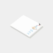 Stork Carry Baby - Cartoon Sweet Funny Hello Post-it Klebezettel (angewinkelt)