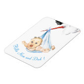 Stork Carry Baby - Cartoon Zeichnend süße Funny Magnet (Linke Seite)