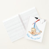 Stork Carry Baby - Cartoon Zeichnend süße Funny  Notizblock (Innenseite)