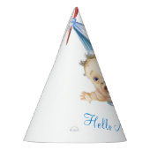 Stork Carry Baby - Cartoon Zeichnend süße Funny Partyhütchen (Links)