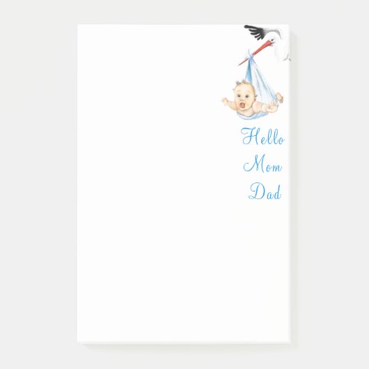 Stork Carry Baby Funny Sticknotes Post-it Klebezettel (Vorderseite)
