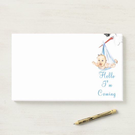 Stork Carry Baby Funny Sticknotes Post-it Klebezettel (Auf Schreibtisch)