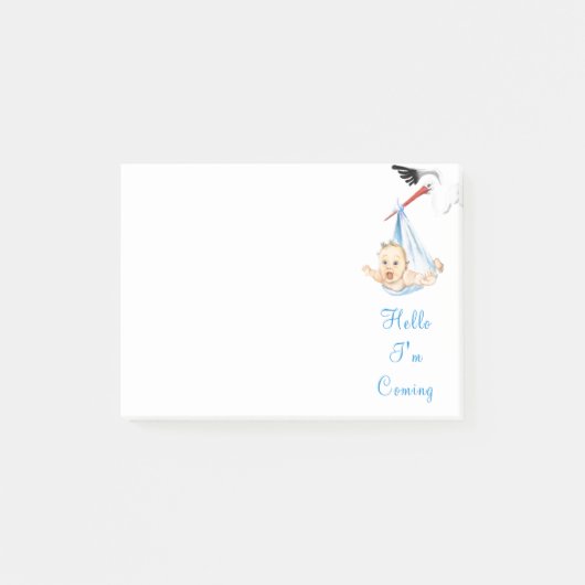 Stork Carry Baby Funny Sticknotes Post-it Klebezettel (Vorderseite)
