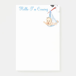 Stork Carry Baby - Hallo, ich komme Post-it Klebezettel