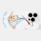 Stork Carry Baby iPhone Case Hallo Mama und Vater (Rückseite (Horizontal))