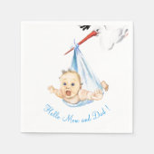 Stork Carry Baby Napkins Fun - Benutzerdefinierter Serviette (Vorderseite)