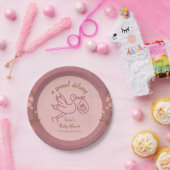 Stork Carry Baby Shower Pappteller (Party)