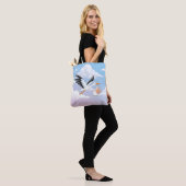 Stork Carrying a Baby Cloudy Sky Tasche (Am Model)