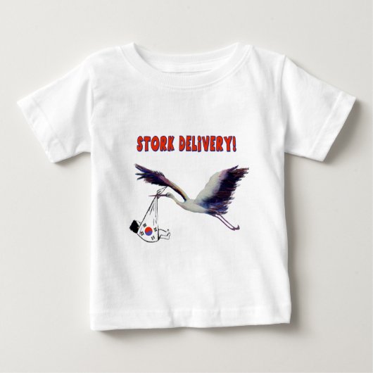 Stork Delivery! Adoption aus Korea Baby T-shirt (Vorderseite)