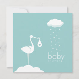 Stork Delivery Boy Baby Dusche Einladung