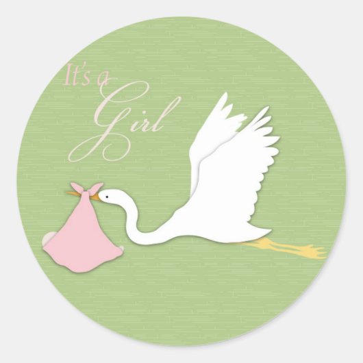 Stork Delivery Girl Sticker (Vorderseite)