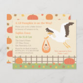 Stork Delivery Lil Pumpkin Baby Shower Einladungen (Vorne/Hinten)