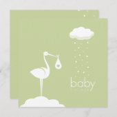 Stork Delivery Neutral Baby Shower Einladung (Vorne/Hinten)