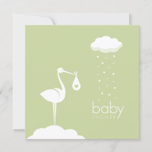 Stork Delivery Neutral Baby Shower Einladung