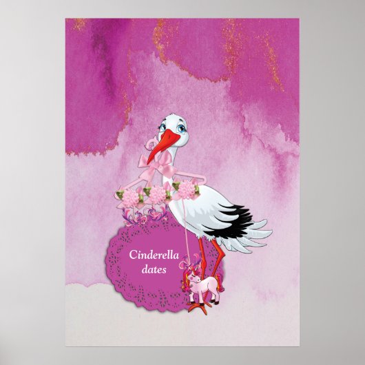 Stork Delivery Unicorn Poster (Vorne)