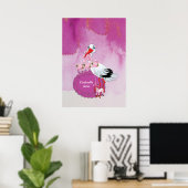 Stork Delivery Unicorn Poster (Heimbüro)