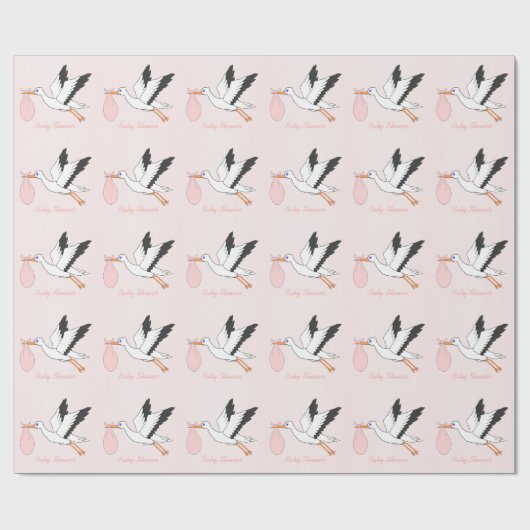 Stork Design Baby Dusche Geschenkpapier (Flach)