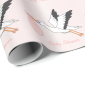 Stork Design Baby Dusche Geschenkpapier (Rolleneckpunkt)