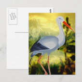 Stork Folk Art Postkarte (Vorne/Hinten)