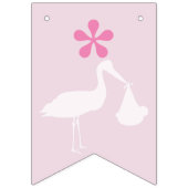 Stork Gender Reveal Baby Shower Bunting Flags Wimpelkette (Erste Fahne)