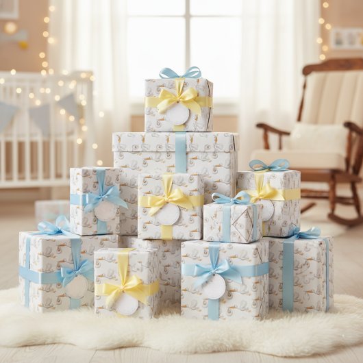 Stork Gift Wrap für Wertvolle Ankunft! Geschenkpapier Set