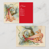 STORK GIRL BABY DUSCHE Rosa Rot Visitenkarte (Vorne/Hinten)