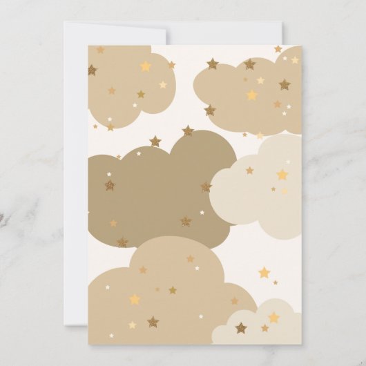 Stork Gold Gender Neutral Baby Shower Einladung (Rückseite)