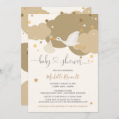Stork Gold Gender Neutral Baby Shower Einladung (Vorne/Hinten)