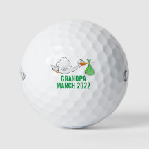 Stork Grandpa/Onkel Baby Ankündigung Golf Balls