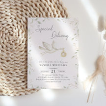 Stork Greenery Baby Shower