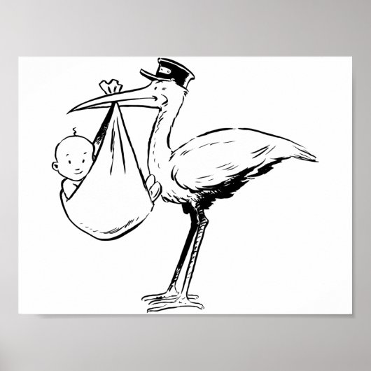 Stork Holding A Baby Poster (Vorne)