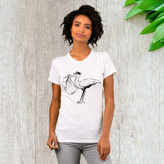 Stork Holding a Baby Womens T - Shirt