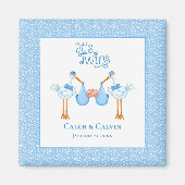 Stork Holding Twin Boys Magnet (Vorne)