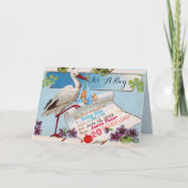 STORK, KLEEBLATTS BABY SHOWER GEBURTSTATT EINLADUNG (Vorderseite)