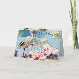 STORK, KLEEBLATTS BABY SHOWER GEBURTSTATT EINLADUNG