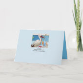 STORK, KLEEBLATTS BABY SHOWER GEBURTSTATT EINLADUNG (Rückseite)