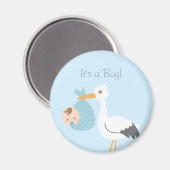 Stork liefert Baby Boy sein a Boy Magnet (Vorderseite/Rückseite)