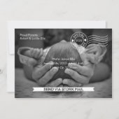 Stork Mail Geburtsankündigung Ankündigung (Vorderseite)