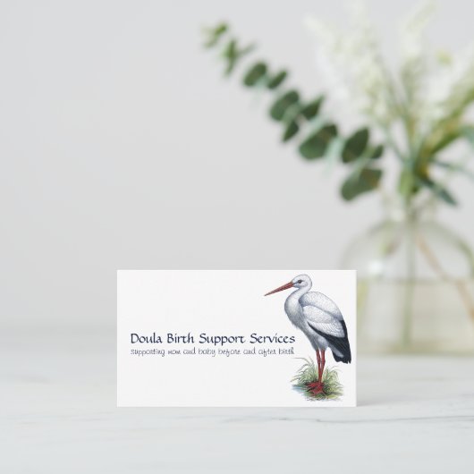 Stork Midfrau oder Doula Geburtshilfe Telefonnummerkarte (Stehend Vorderseite)